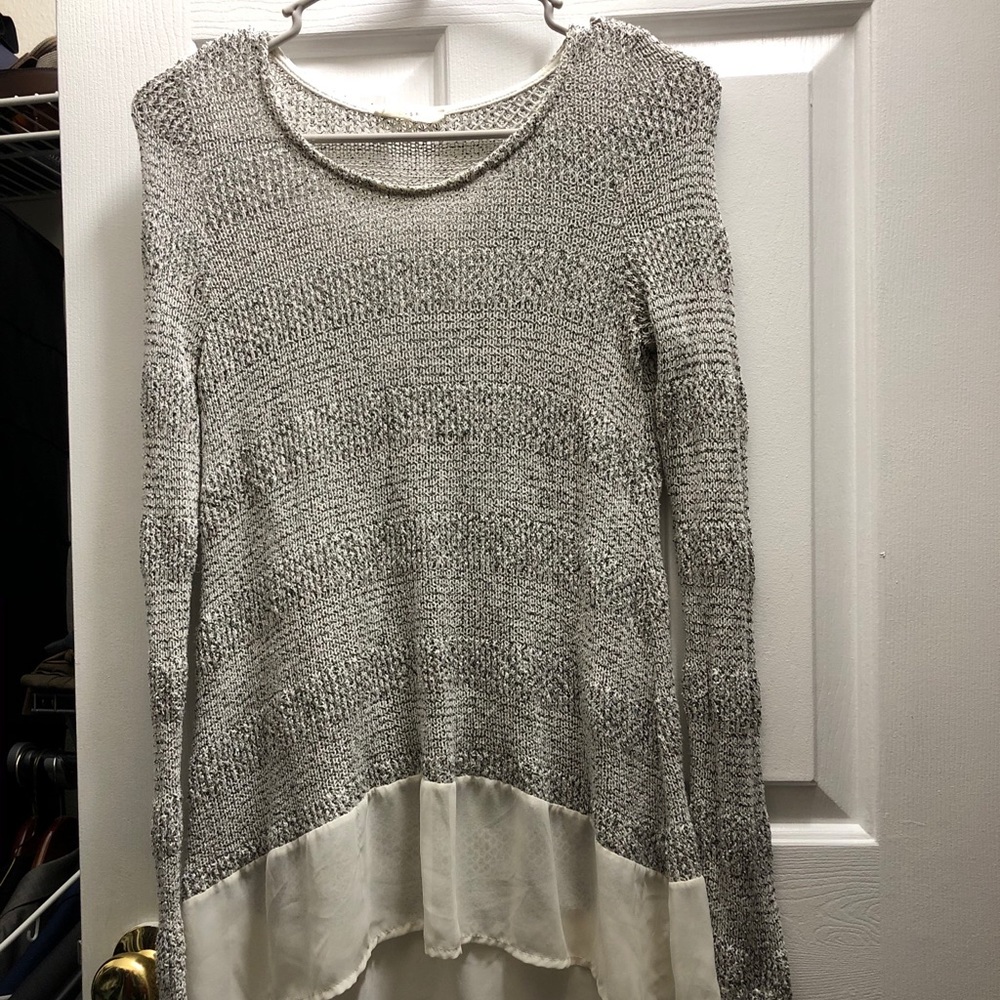 Last Chance! Lush Black White Knit Sweater Small